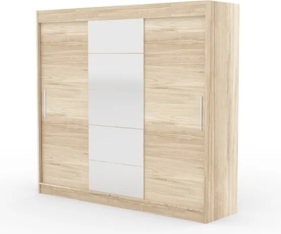 Dulap cu usi glisante si oglinda 235x215 cm, Erwin, ADRK Furniture (Culoare: Antracit)