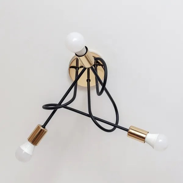 Lustră aplicată OXFORD 3xE27/15W/230V auriu/negru