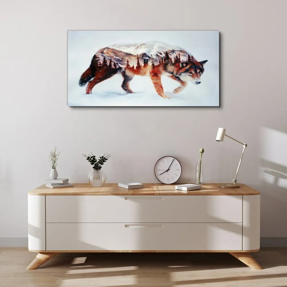 Tablou canvas Abstract Wolf Forest Winter