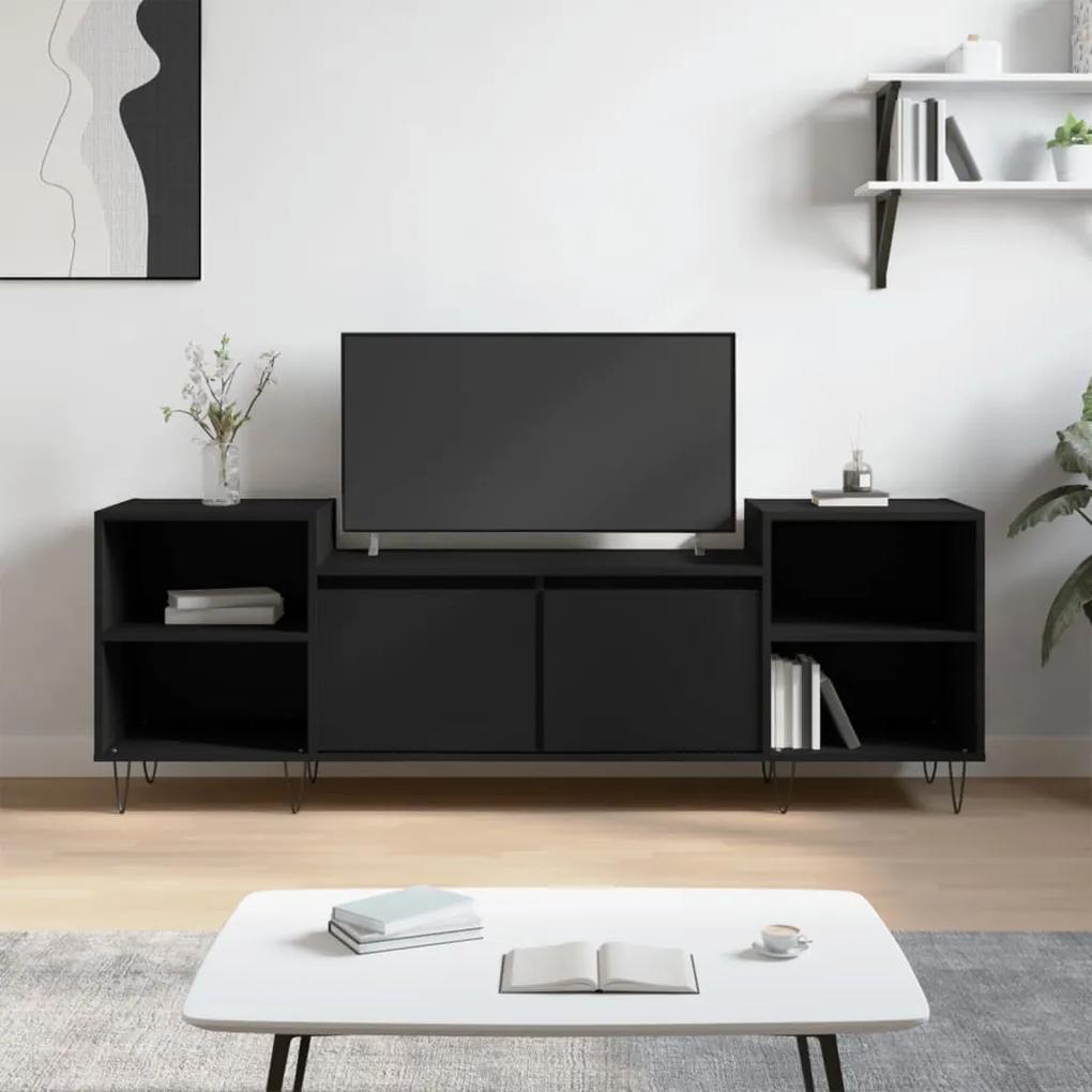 831341 vidaXL Comodă TV, negru, 160x35x55 cm, lemn prelucrat