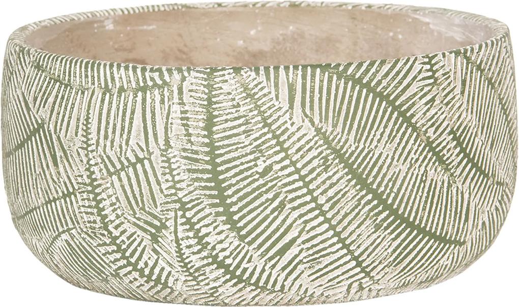 Ghiveci pentru flori ceramica verde alb  Ø 22 cm x 10 H