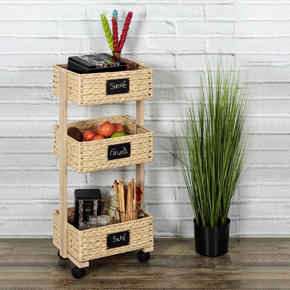 Raft cu 3 cosuri impletite COOK