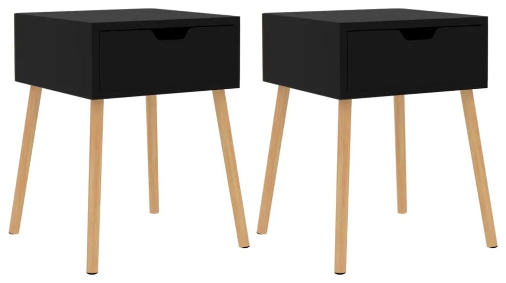 326810 vidaXL Noptiere, 2 buc, negru extralucios, 40x40x56 cm, lemn prelucrat