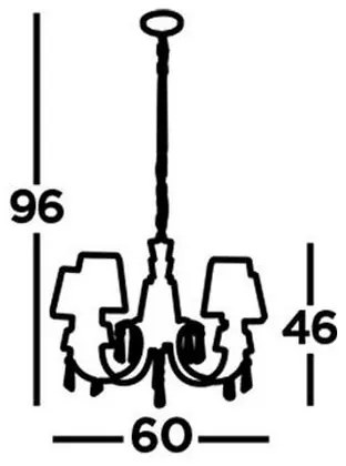 Lustră pe lanț Searchlight 6885-5CC PORTICO 5xG9/33W/230V crom