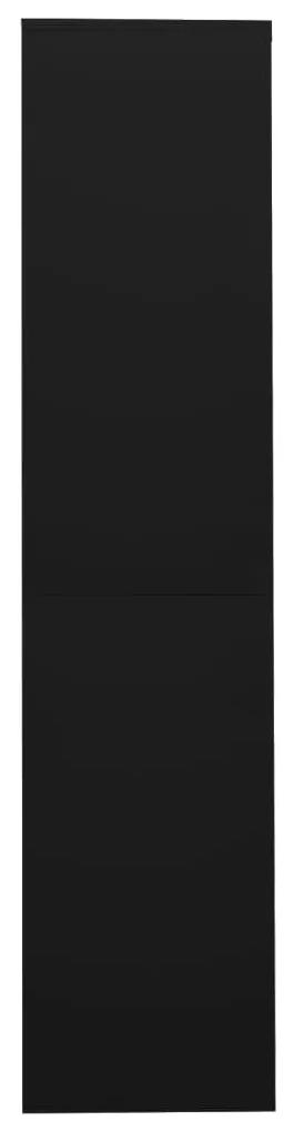 Dulap de birou cu usa glisanta, negru, 90x40x180 cm, otel 1, Negru, Negru