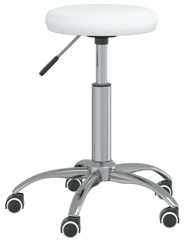 vidaXL Scaun de bucătărie, alb, piele ecologică