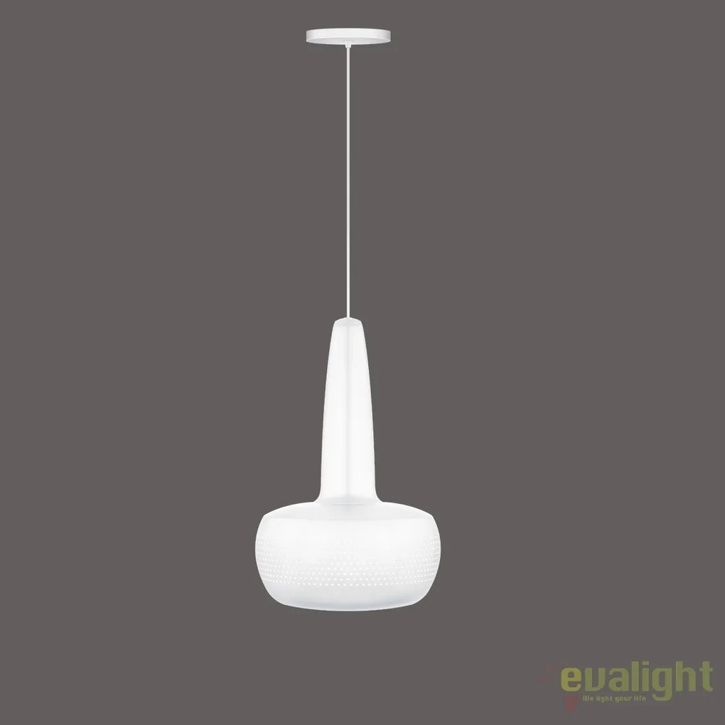 Abajur metalic design retro Clava Matt White