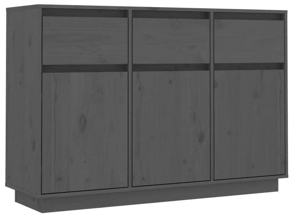 813816 vidaXL Servantă, gri, 110x34x75 cm, lemn masiv de pin
