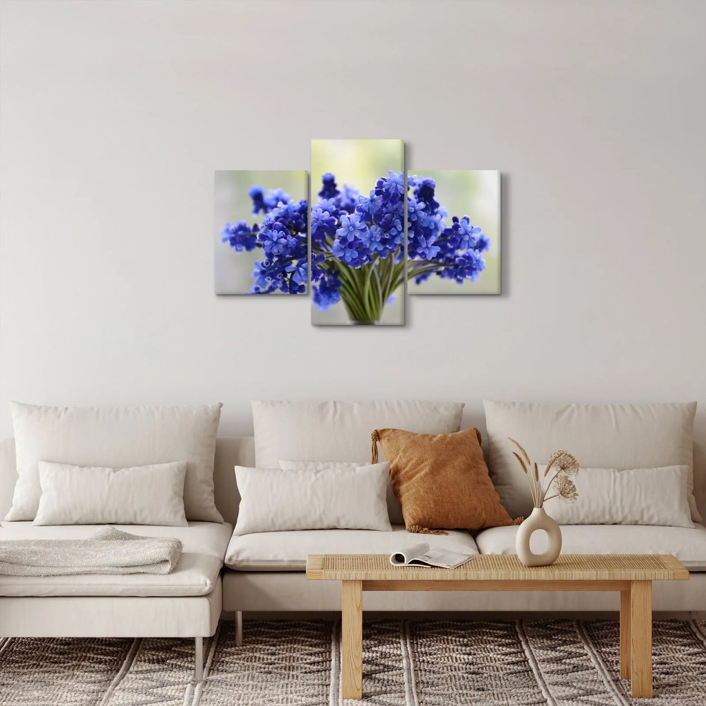 Tablou buchet cu flori albastre (90x60 cm)