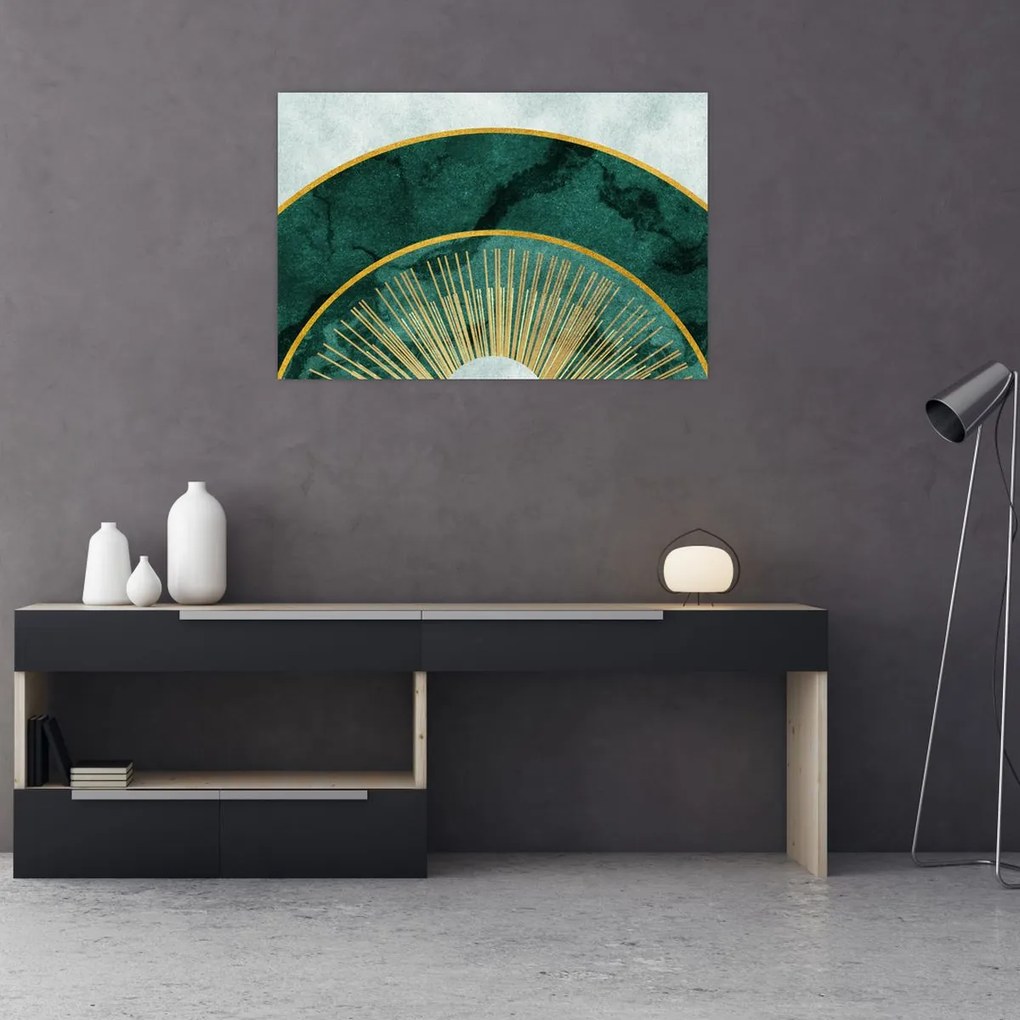 Tablou - Forme cu texturi aurii (90x60 cm)