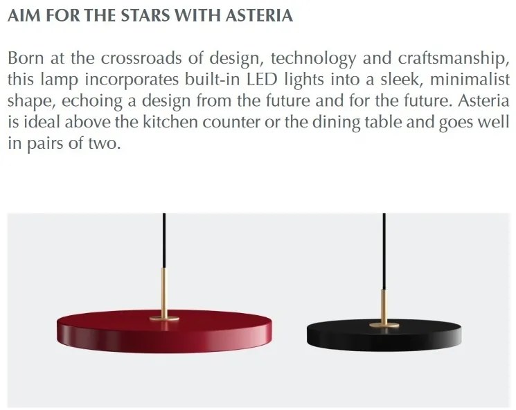 Lustra LED design scandinav Asteria mini - anthracite grey/ auriu