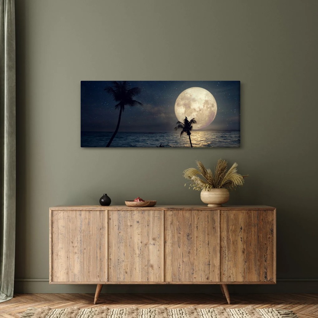 Tablou - Plaja cu lună plină (120x50 cm)