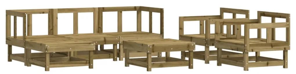 3186213 vidaXL Set mobilier de grădină, 7 piese, lemn de pin tratat