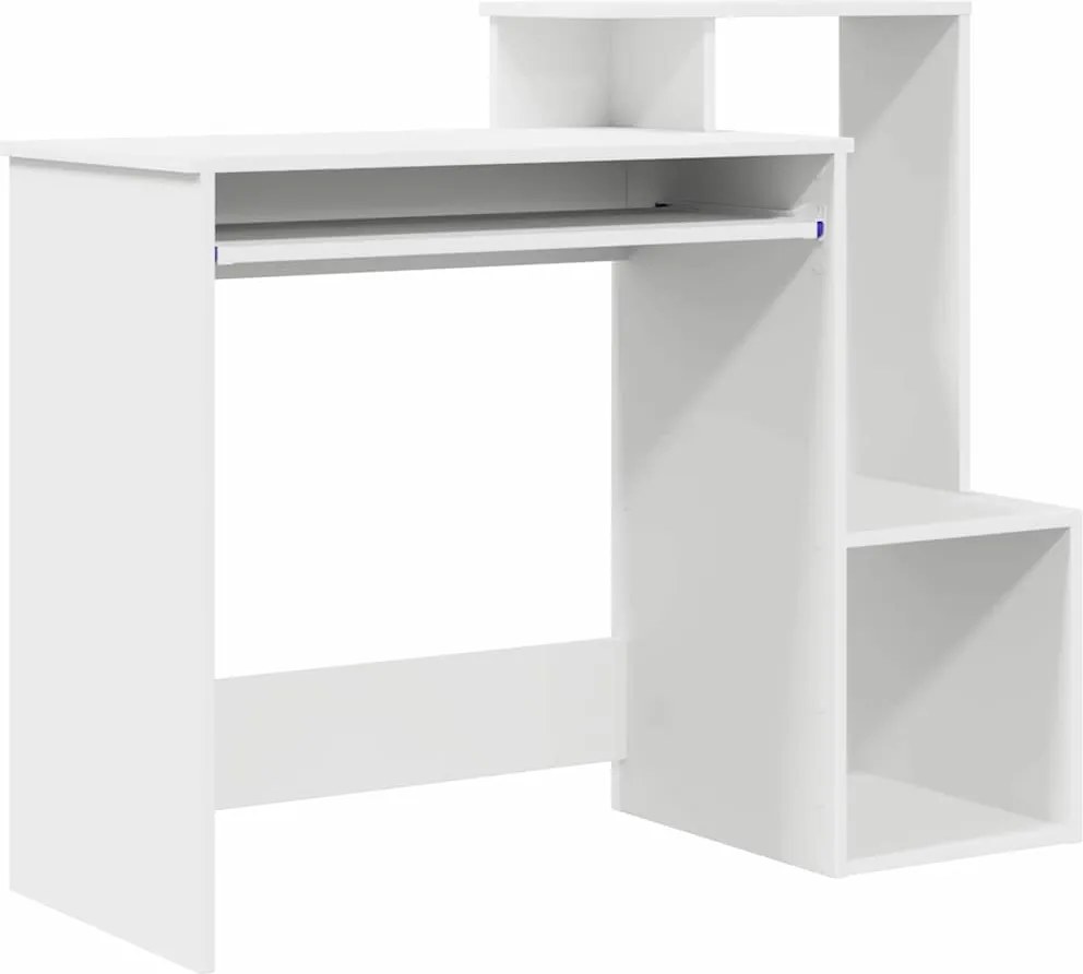 vidaXL Birou cu sertar cu raft Alb 106 x 41 x 88.5 cm Lemn compozit