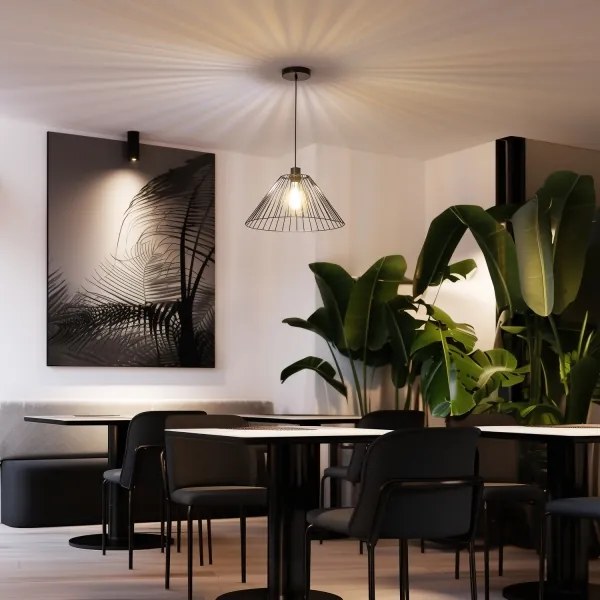 Brilagi - Lustră LED pe cablu CERIA WIRE 1xE27/40W/230V Ø 45 cm neagră