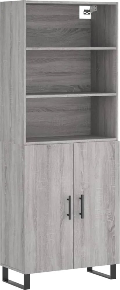 vidaXL Dulap înalt, gri sonoma, 69,5x34x180 cm, lemn compozit