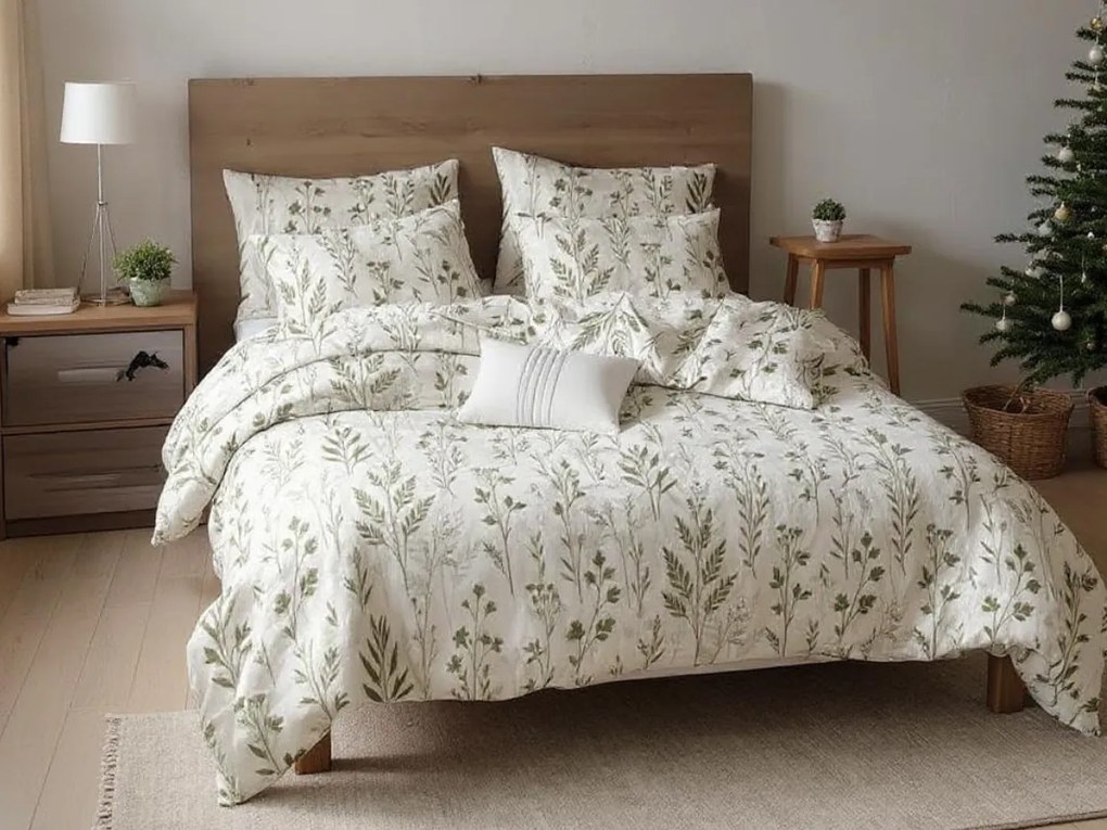 Lenjerie de pat din bumbac Renforcé LEAFORA albă Dimensiune lenjerie de pat: 70 x 90 cm | 140 x 220 cm