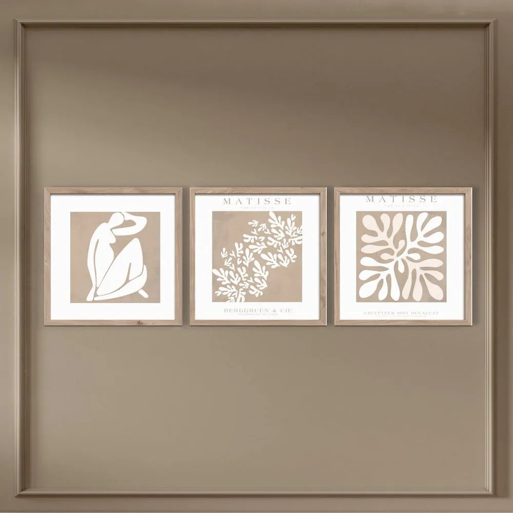 Tablouri 3 buc. 30x30 cm Matisse – Styler