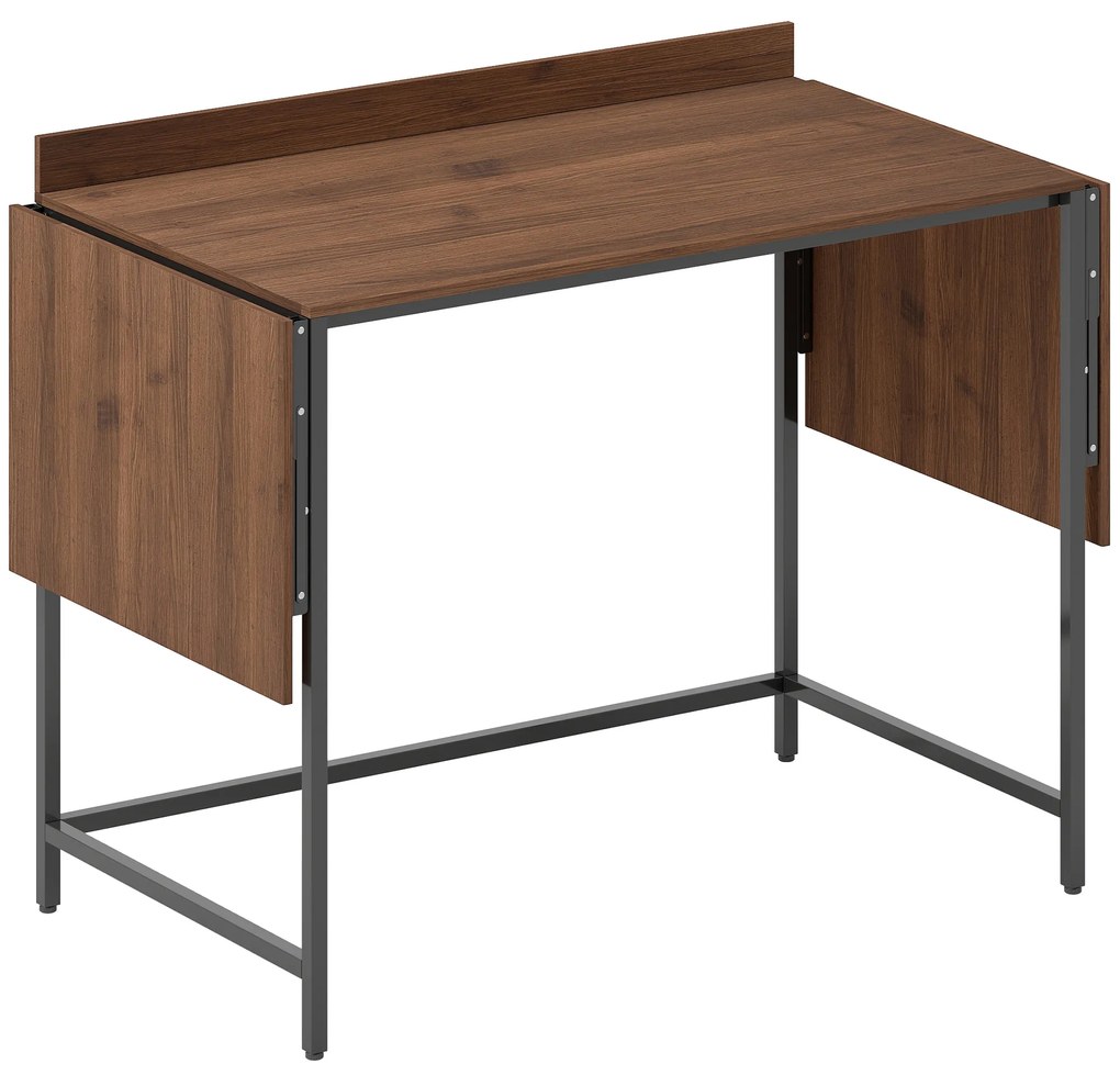HOMCOM Birou pliant masă de calculator 2 aripi pliabile pentru 2 monitoare, pentru cameră, spații mici, 170 x 58 x 78 cm nuc | Aosom Romania