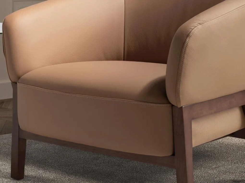 Fotoliu LUX design italian, Piele Naturala, Brown