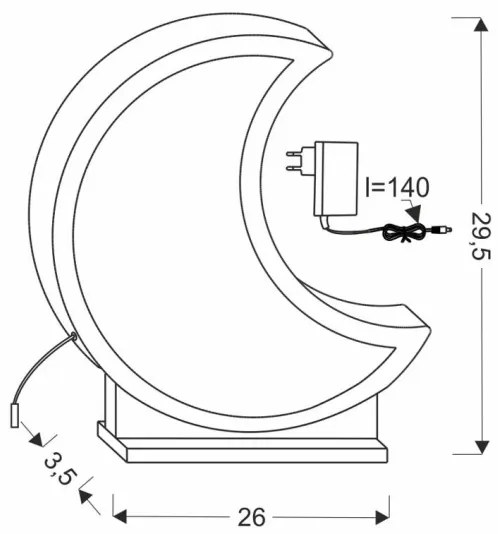 Lampă de birou pentru copii MOON LED/12W/230V, gri