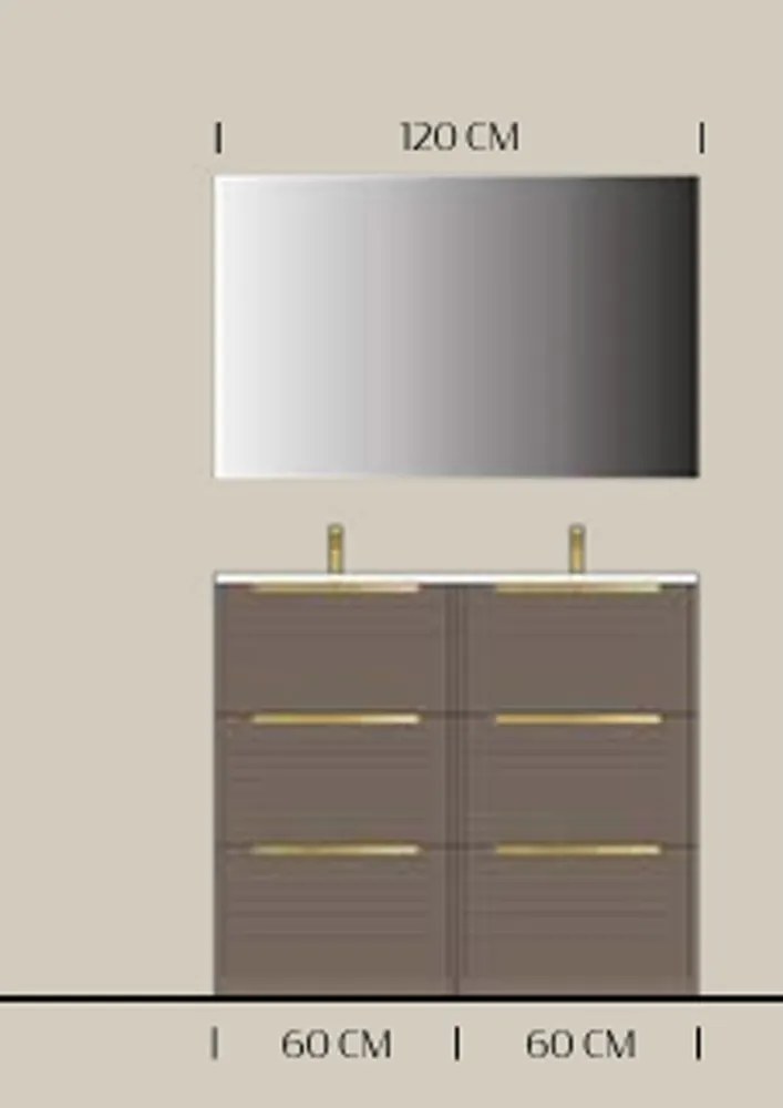 Set lemn masiv mobilier baie suspendat Serina 120/160/176/180 cm - 180 L