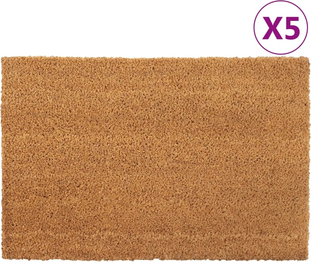 vidaXL Covoraș de ușă, 5 buc., natural, 40x60 cm, fibre de cocos