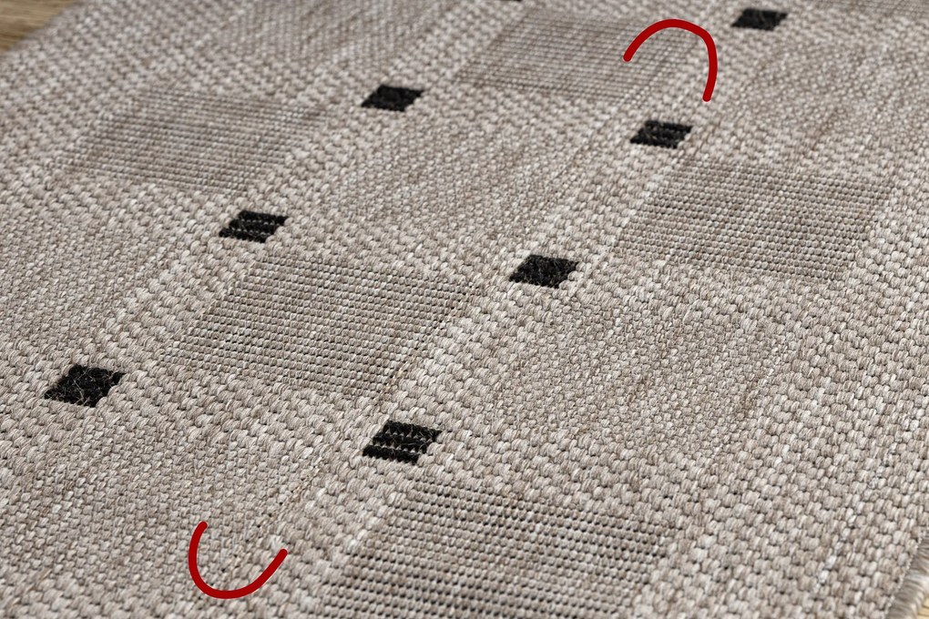 Covor sisal Floorlux 20079 Pătrat argintiu si negru - SECUNDAR-COTATI PRODUSUL