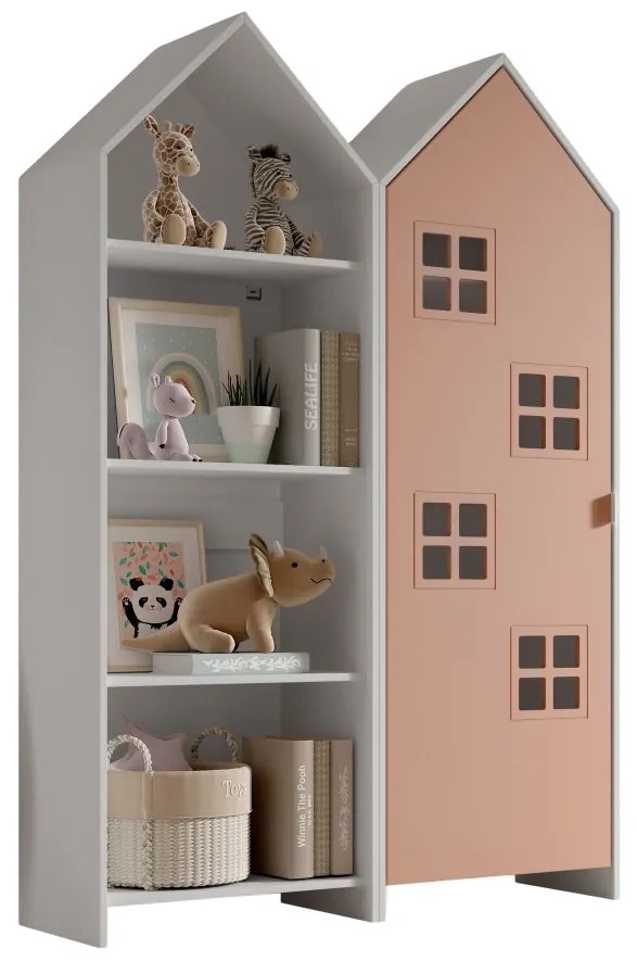 Set 2 dulapuri pentru copii Casami Bruges tip căsuță de plajă – Roz – Vipack