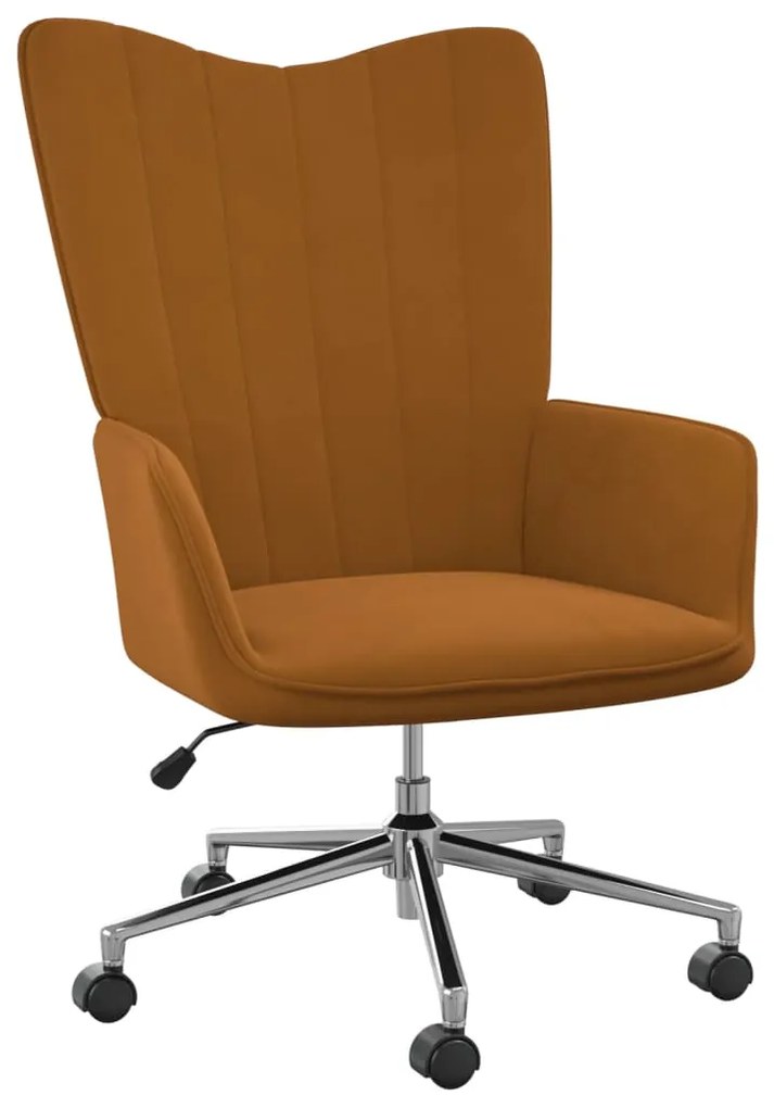 327773 vidaXL Scaun de relaxare, maro, catifea