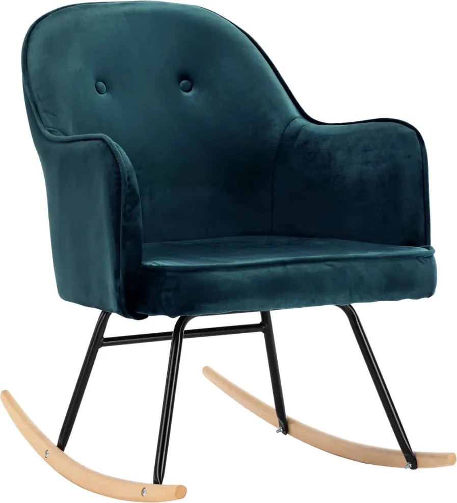 vidaXL Scaun balansoar, albastru, catifea