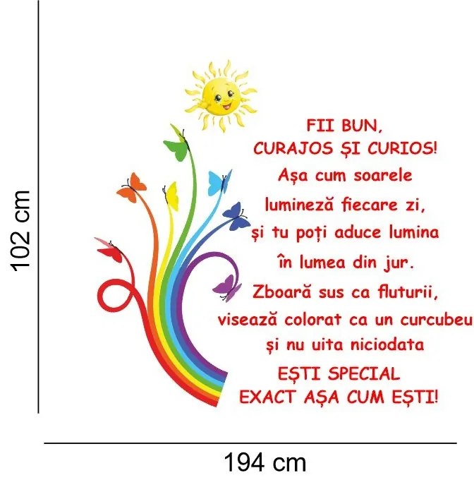 Sticker perete Fii bun, curajos, curios!