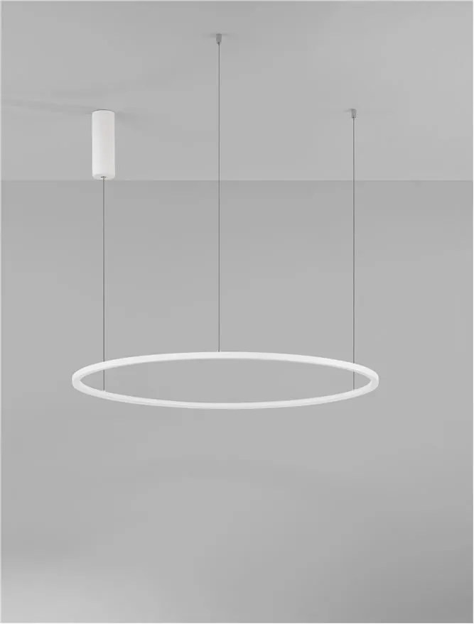 Lustra LED suspendata design modern circular TARQUIN D-80cm alba