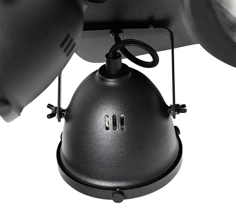 Spotlight industrial negru cu 4 lumini - Emado
