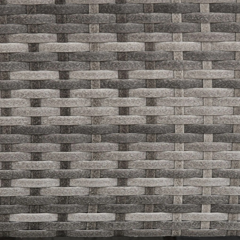 Outsunny Canapea pentru Exterior Gradina sau Terasa cu 3 locuri dim Ratan cu perne si dungi, Gri 173x68x78cm | Aosom Romania