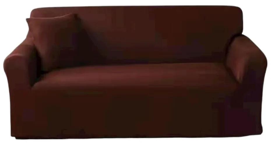 Husa elastica moderna pentru canapea 3 locuri + 1 față de perna cadou, marime: L, maro, HES3-02
