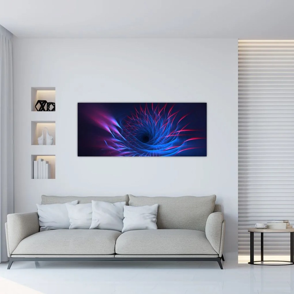Tablou - abstaracție cu floare (120x50 cm)