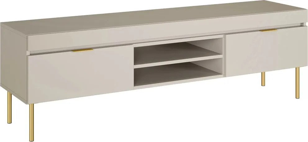 Dulap TV Sentia 157 cm pe soclu metalică - cașmir / auriu
