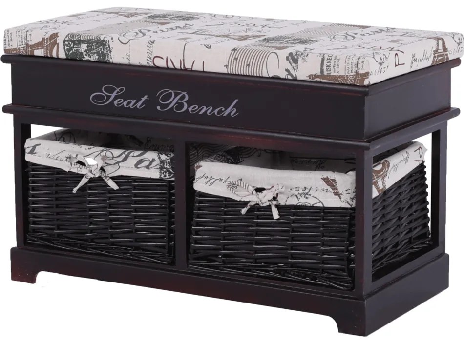 Bancă cu depozitare Bench 3, 70 x 35 x 45 cm