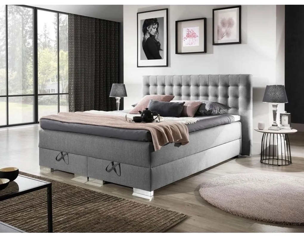 Pat matrimonial 180 cm Winty 2 (gri deschis). Promo -17%. 1123223