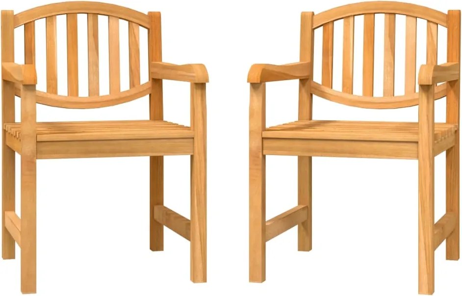 vidaXL Scaune de grădină, 2 buc., 58x59x88 cm, lemn masiv de tec