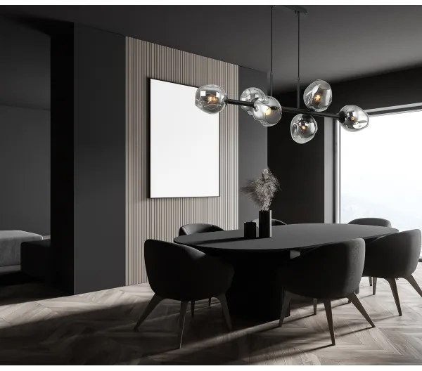 ITALUX PND-30843-6 BK+SG - Lustră pe cablu BORGO 6xE27/40W/230V negru