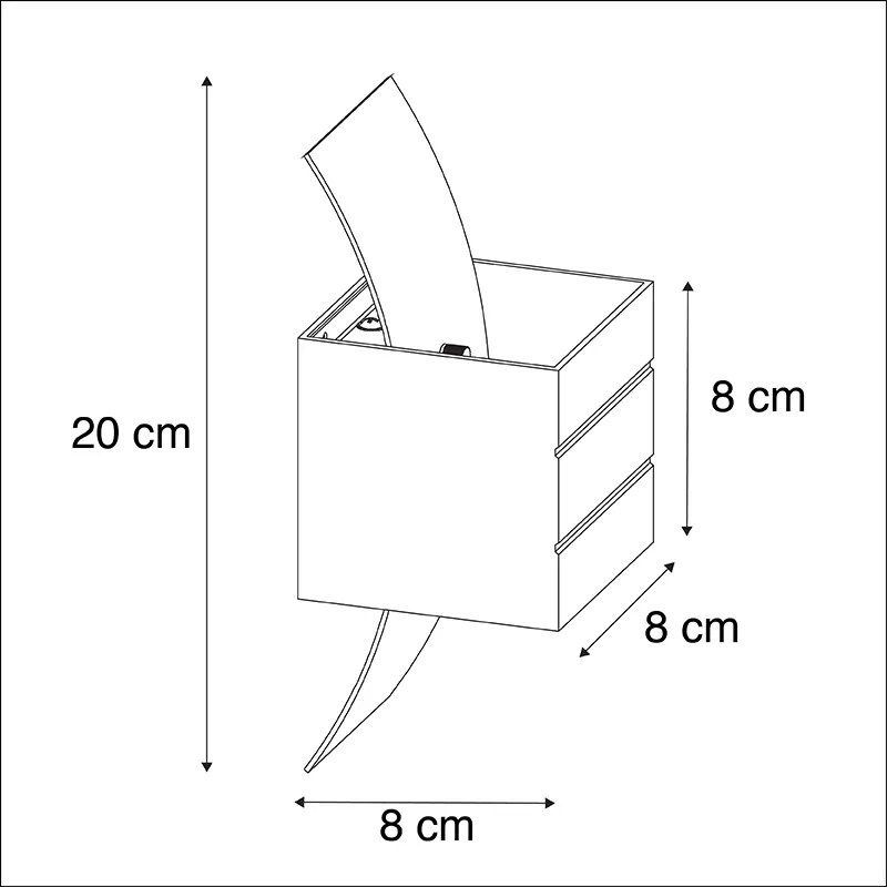 Aplica de perete de design neagră cu auriu - Amy