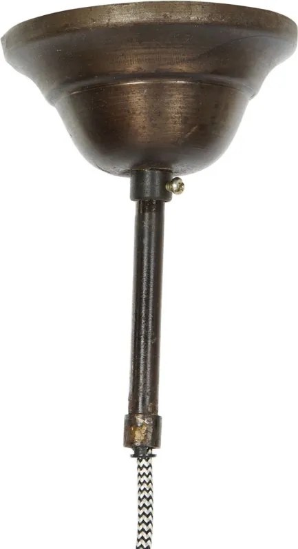 Lustră suspendată din metal și piele de vacă, 28 x 34 cm, „Auxerre”