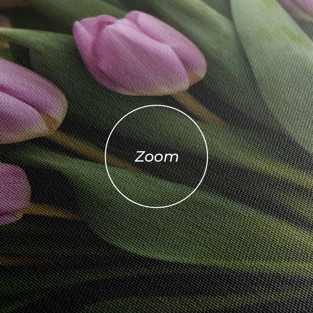 Tablou Canvas, 50x70cm, Dormitor si Living, Flori, Lalele, Holding Pink Tulips