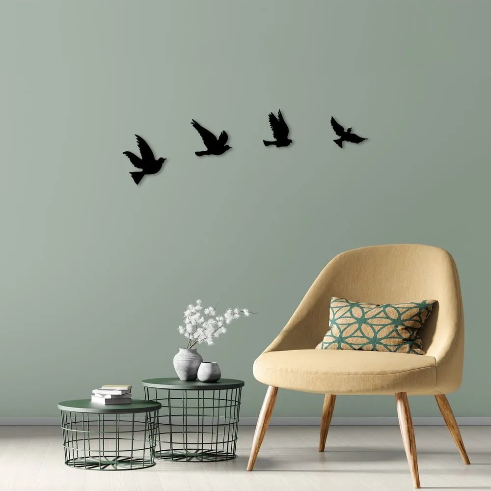 Decorațiune de perete din metal 18x20 cm Birds – Wallity