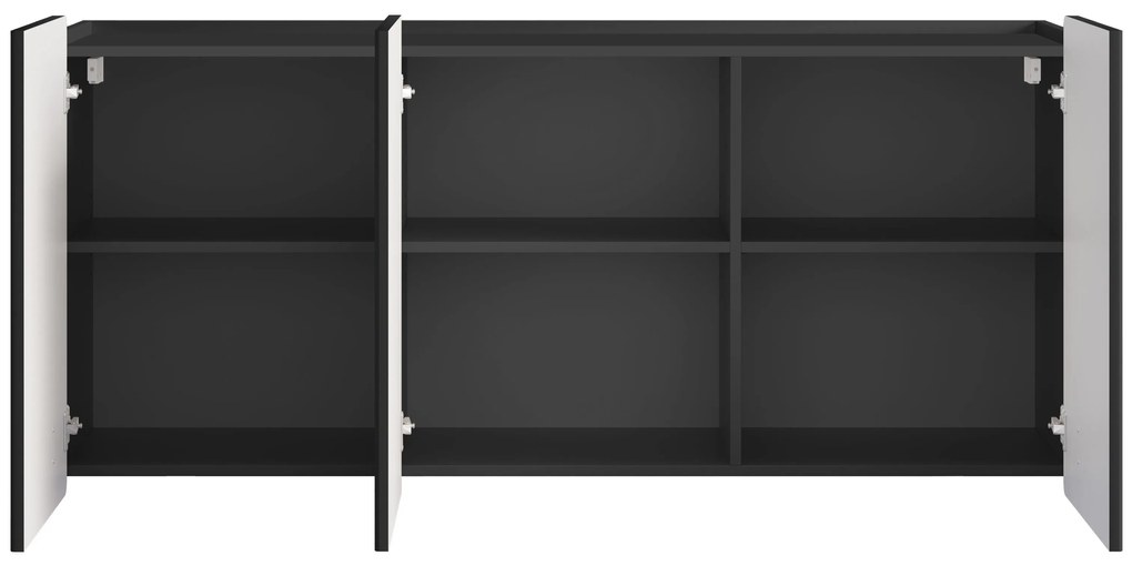 Comodă Malmi 150 cm suspendată - negru mat / auriu