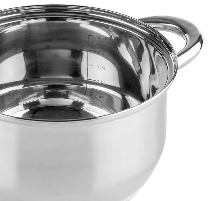 Set de oale Muhler MR-1242, 12 piese, Otel inoxidabil, Fund in trei straturi, Manere reci, Capace din sticla, Inductie, Argintiu