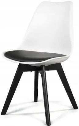 Scaune de sufragerie 4buc alb-negru stil scandinav Dark-Basic