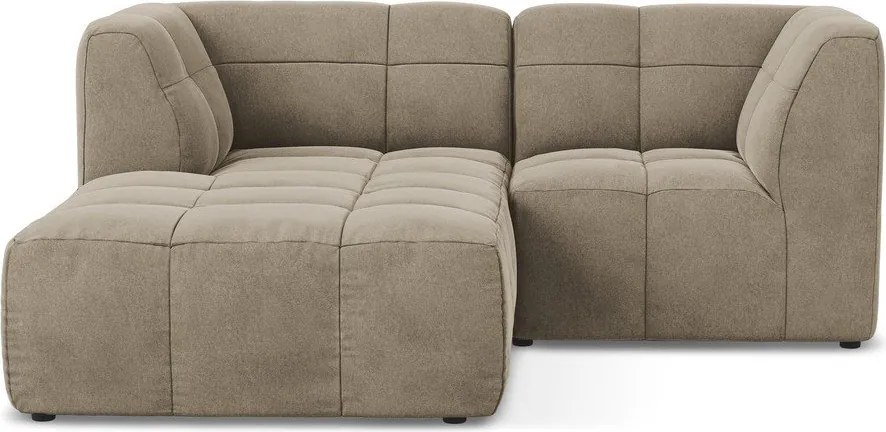 Colțar maro cu tapițerie din catifea (cu colț pe partea stângă/cu șezlong) Aloha – Makamii